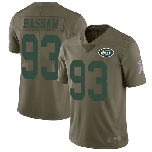 New York Jets Limited Olive Men Tarell Basham Jersey NFL Football #93 2017 Salute to Service->new york jets->NFL Jersey